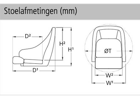 Vetus Ferry bootstoel omklapbaar wit