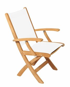 ARC Marine Luxe teak klapstoel wit